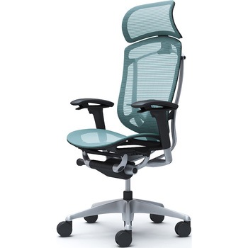 コンテッサセコンダ、可動肘、固定ヘッド、座メッシュ、ハンガー無、ランバー付、ブラックB、シルバー、脚シルバー、ウレタン オカムラ(岡村製作所)