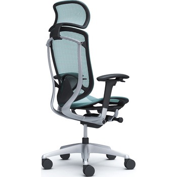 コンテッサセコンダ、可動肘、固定ヘッド、座メッシュ、ハンガー無、ランバー付、ブラックB、シルバー、脚シルバー、ウレタン オカムラ(岡村製作所)