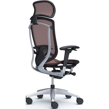 コンテッサセコンダ、可動肘、固定ヘッド、座メッシュ、ハンガー無、ランバー付、ブラックB、シルバー、脚シルバー、ウレタン オカムラ(岡村製作所)