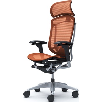 コンテッサセコンダ、可動肘、固定ヘッド、座メッシュ、ハンガー無、ランバー付、ブラックB、シルバー、脚シルバー、ウレタン オカムラ(岡村製作所)
