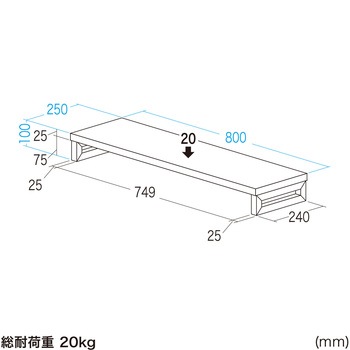 机上ラック eシリーズ ホワイト×ホワイト角脚 サンワサプライ