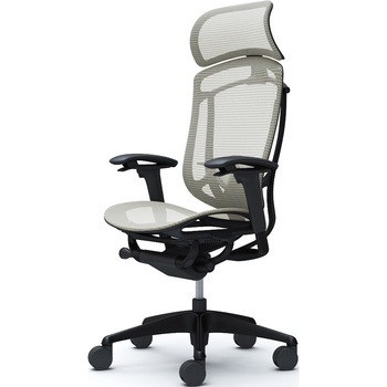 コンテッサセコンダ、可動肘、固定ヘッド、座メッシュ、ハンガー無、ランバー付、ブラックB、ブラック、脚ブラック、ウレタン オカムラ(岡村製作所)