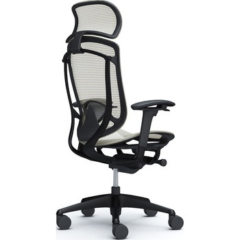 コンテッサセコンダ、可動肘、固定ヘッド、座メッシュ、ハンガー無、ランバー付、ブラックB、ブラック、脚ブラック、ウレタン オカムラ(岡村製作所)