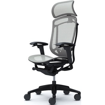 コンテッサセコンダ、可動肘、固定ヘッド、座メッシュ、ハンガー無、ランバー付、ブラックB、ブラック、脚ブラック、ウレタン オカムラ(岡村製作所)