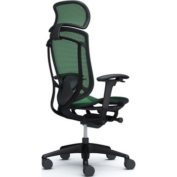 コンテッサセコンダ、可動肘、固定ヘッド、座メッシュ、ハンガー無、ランバー付、ブラックB、ブラック、脚ブラック、ウレタン オカムラ(岡村製作所)