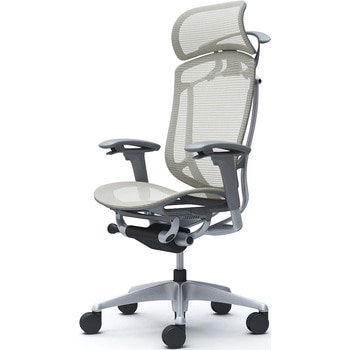 コンテッサセコンダ、可動肘、固定ヘッド、座メッシュ、ハンガー付、ランバー無、グレーB、シルバー、脚シルバー、ウレタン オカムラ(岡村製作所)