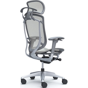 コンテッサセコンダ、可動肘、固定ヘッド、座メッシュ、ハンガー付、ランバー無、グレーB、シルバー、脚シルバー、ウレタン オカムラ(岡村製作所)