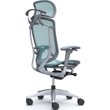 コンテッサセコンダ、可動肘、固定ヘッド、座メッシュ、ハンガー付、ランバー無、グレーB、シルバー、脚シルバー、ウレタン オカムラ(岡村製作所)