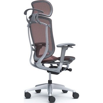 コンテッサセコンダ、可動肘、固定ヘッド、座メッシュ、ハンガー付、ランバー無、グレーB、シルバー、脚シルバー、ウレタン オカムラ(岡村製作所)