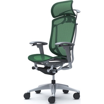 コンテッサセコンダ、可動肘、固定ヘッド、座メッシュ、ハンガー付、ランバー無、グレーB、シルバー、脚シルバー、ウレタン オカムラ(岡村製作所)