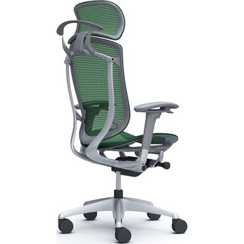 コンテッサセコンダ、可動肘、固定ヘッド、座メッシュ、ハンガー付、ランバー無、グレーB、シルバー、脚シルバー、ウレタン オカムラ(岡村製作所)