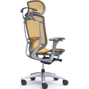 コンテッサセコンダ、可動肘、固定ヘッド、座メッシュ、ハンガー付、ランバー無、グレーB、シルバー、脚シルバー、ウレタン オカムラ(岡村製作所)