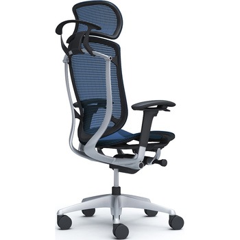 コンテッサセコンダ、可動肘、固定ヘッド、座メッシュ、ハンガー付、ランバー無、ブラックB、シルバー、脚シルバー、ウレタン オカムラ(岡村製作所)