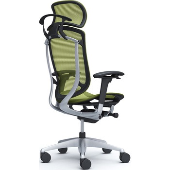 コンテッサセコンダ、可動肘、固定ヘッド、座メッシュ、ハンガー付、ランバー無、ブラックB、シルバー、脚シルバー、ウレタン オカムラ(岡村製作所)