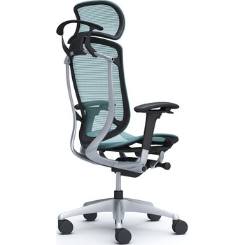 コンテッサセコンダ、可動肘、固定ヘッド、座メッシュ、ハンガー付、ランバー無、ブラックB、シルバー、脚シルバー、ウレタン オカムラ(岡村製作所)