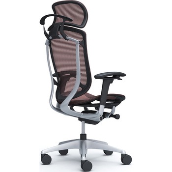 コンテッサセコンダ、可動肘、固定ヘッド、座メッシュ、ハンガー付、ランバー無、ブラックB、シルバー、脚シルバー、ウレタン オカムラ(岡村製作所)
