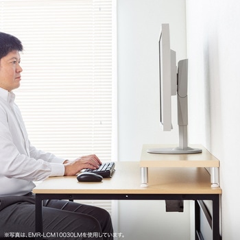 机上ラック eシリーズ 薄い木目×ホワイト丸脚 サンワサプライ