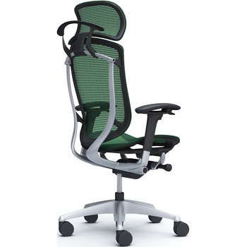 コンテッサセコンダ、可動肘、固定ヘッド、座メッシュ、ハンガー付、ランバー無、ブラックB、シルバー、脚シルバー、ウレタン オカムラ(岡村製作所)
