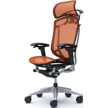 コンテッサセコンダ、可動肘、固定ヘッド、座メッシュ、ハンガー付、ランバー無、ブラックB、シルバー、脚シルバー、ウレタン オカムラ(岡村製作所)