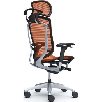 コンテッサセコンダ、可動肘、固定ヘッド、座メッシュ、ハンガー付、ランバー無、ブラックB、シルバー、脚シルバー、ウレタン オカムラ(岡村製作所)