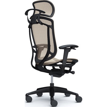 コンテッサセコンダ、可動肘、固定ヘッド、座メッシュ、ハンガー付、ランバー無、ブラックB、ブラック、脚ブラック、ウレタン オカムラ(岡村製作所)