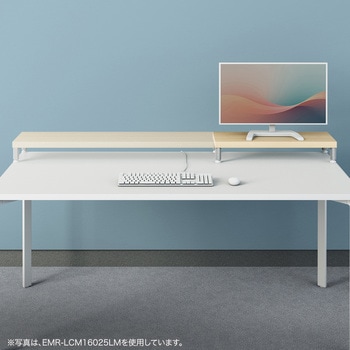 机上ラック eシリーズ 薄い木目×ホワイト丸脚 サンワサプライ