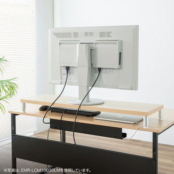 机上ラック eシリーズ 濃い木目×ブラック丸脚 サンワサプライ