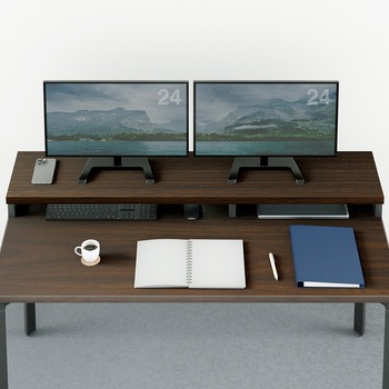 机上ラック eシリーズ 濃い木目×ブラック丸脚 サンワサプライ