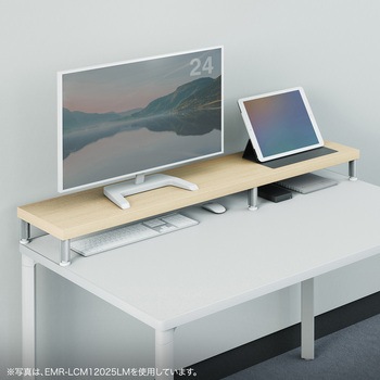 机上ラック eシリーズ 薄い木目×ホワイト丸脚 サンワサプライ