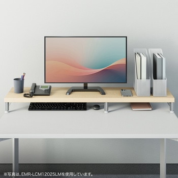 机上ラック eシリーズ 薄い木目×ホワイト丸脚 サンワサプライ