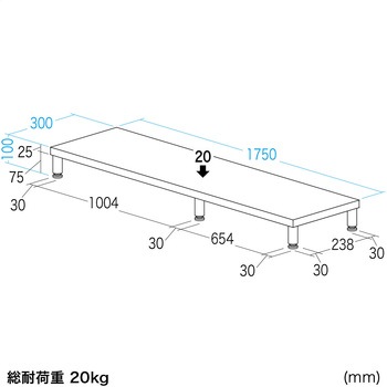 机上ラック eシリーズ 薄い木目×ホワイト丸脚 サンワサプライ