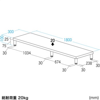 机上ラック eシリーズ 濃い木目×ブラック丸脚 サンワサプライ