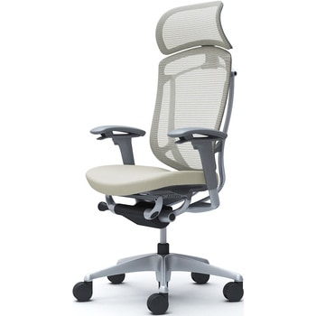 コンテッサセコンダ、可動肘、固定ヘッド、座クッション、ハンガー無、ランバー無、グレーB、シルバー、脚シルバー、ウレタン オカムラ(岡村製作所)