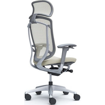 コンテッサセコンダ、可動肘、固定ヘッド、座クッション、ハンガー無、ランバー無、グレーB、シルバー、脚シルバー、ウレタン オカムラ(岡村製作所)