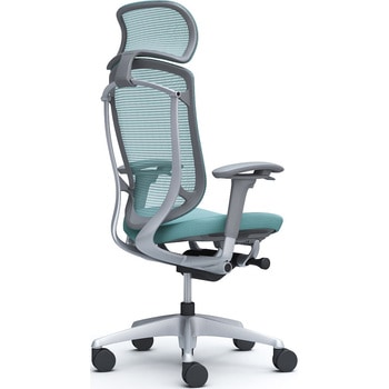 コンテッサセコンダ、可動肘、固定ヘッド、座クッション、ハンガー無、ランバー無、グレーB、シルバー、脚シルバー、ウレタン オカムラ(岡村製作所)