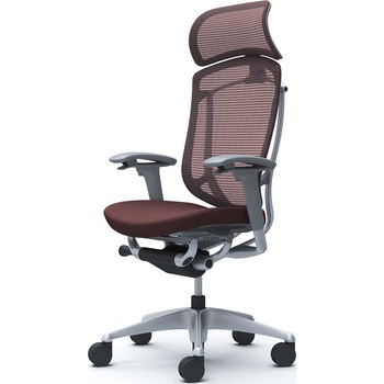 コンテッサセコンダ、可動肘、固定ヘッド、座クッション、ハンガー無、ランバー無、グレーB、シルバー、脚シルバー、ウレタン オカムラ(岡村製作所)