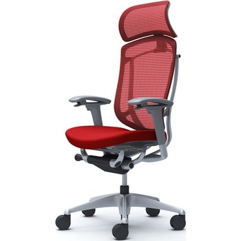 コンテッサセコンダ、可動肘、固定ヘッド、座クッション、ハンガー無、ランバー無、グレーB、シルバー、脚シルバー、ウレタン オカムラ(岡村製作所)