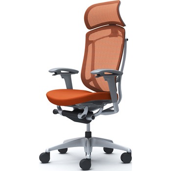 コンテッサセコンダ、可動肘、固定ヘッド、座クッション、ハンガー無、ランバー無、グレーB、シルバー、脚シルバー、ウレタン オカムラ(岡村製作所)