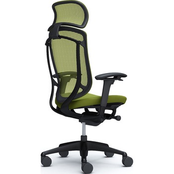 コンテッサセコンダ、可動肘、固定ヘッド、座クッション、ハンガー無、ランバー無、ブラックB、ブラック、脚ブラック、ウレタン オカムラ(岡村製作所)