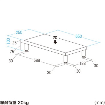 机上ラック eシリーズ 薄い木目×ホワイト丸脚 サンワサプライ