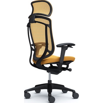 コンテッサセコンダ、可動肘、固定ヘッド、座クッション、ハンガー無、ランバー無、ブラックB、ブラック、脚ブラック、ウレタン オカムラ(岡村製作所)