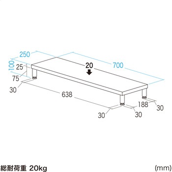 机上ラック eシリーズ 濃い木目×ブラック丸脚 サンワサプライ