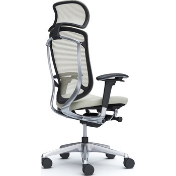 コンテッサセコンダ、可動肘、固定ヘッド、座革、ハンガー無、ランバー無、ブラックB、ポリッシュ、脚ポリッシュ、ウレタン - オカムラ(岡村製作所)