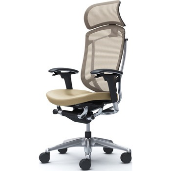 コンテッサセコンダ、可動肘、固定ヘッド、座革、ハンガー無、ランバー無、ブラックB、ポリッシュ、脚ポリッシュ、ウレタン - オカムラ(岡村製作所)