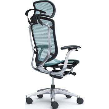 コンテッサセコンダ，固定肘，座メッシュ，大型ヘッド5本脚，ポリッシュ，ブラック，ランバー無ハンガー付 オカムラ(岡村製作所)