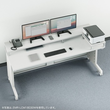 机上ラック eシリーズ 濃い木目×ブラック丸脚 サンワサプライ