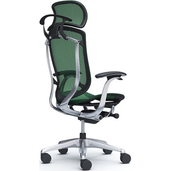 コンテッサセコンダ，固定肘，座メッシュ，大型ヘッド5本脚，ポリッシュ，ブラック，ランバー無ハンガー付 オカムラ(岡村製作所)