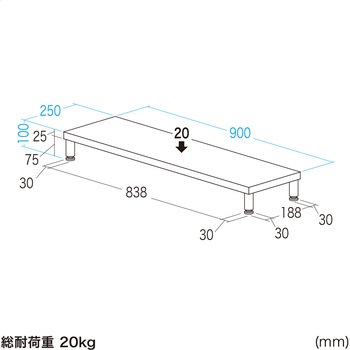 机上ラック eシリーズ 濃い木目×ブラック丸脚 サンワサプライ