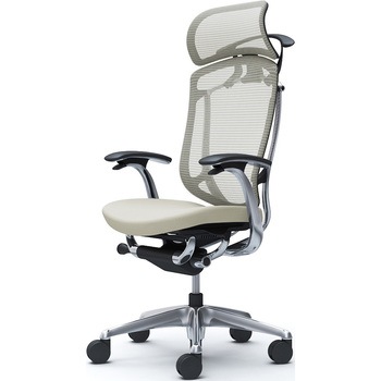 コンテッサセコンダ，固定肘，座クッション，大型ヘッド5本脚，ポリッシュ，ブラック，ランバー無ハンガー付 - オカムラ(岡村製作所)