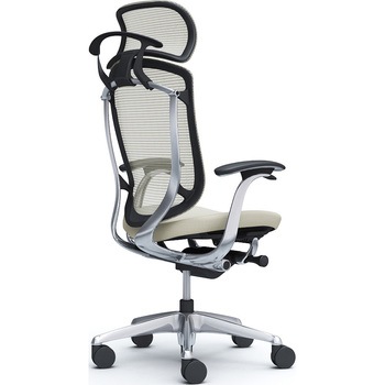 コンテッサセコンダ，固定肘，座クッション，大型ヘッド5本脚，ポリッシュ，ブラック，ランバー無ハンガー付 - オカムラ(岡村製作所)